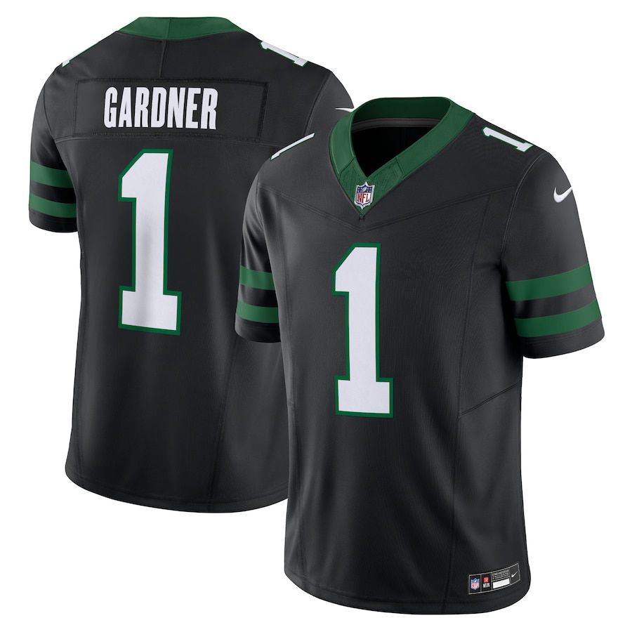 Men New York Jets #1 Ahmad Sauce Gardner Nike Legacy Black Alternate Vapor F.U.S.E. Limited NFL Jersey